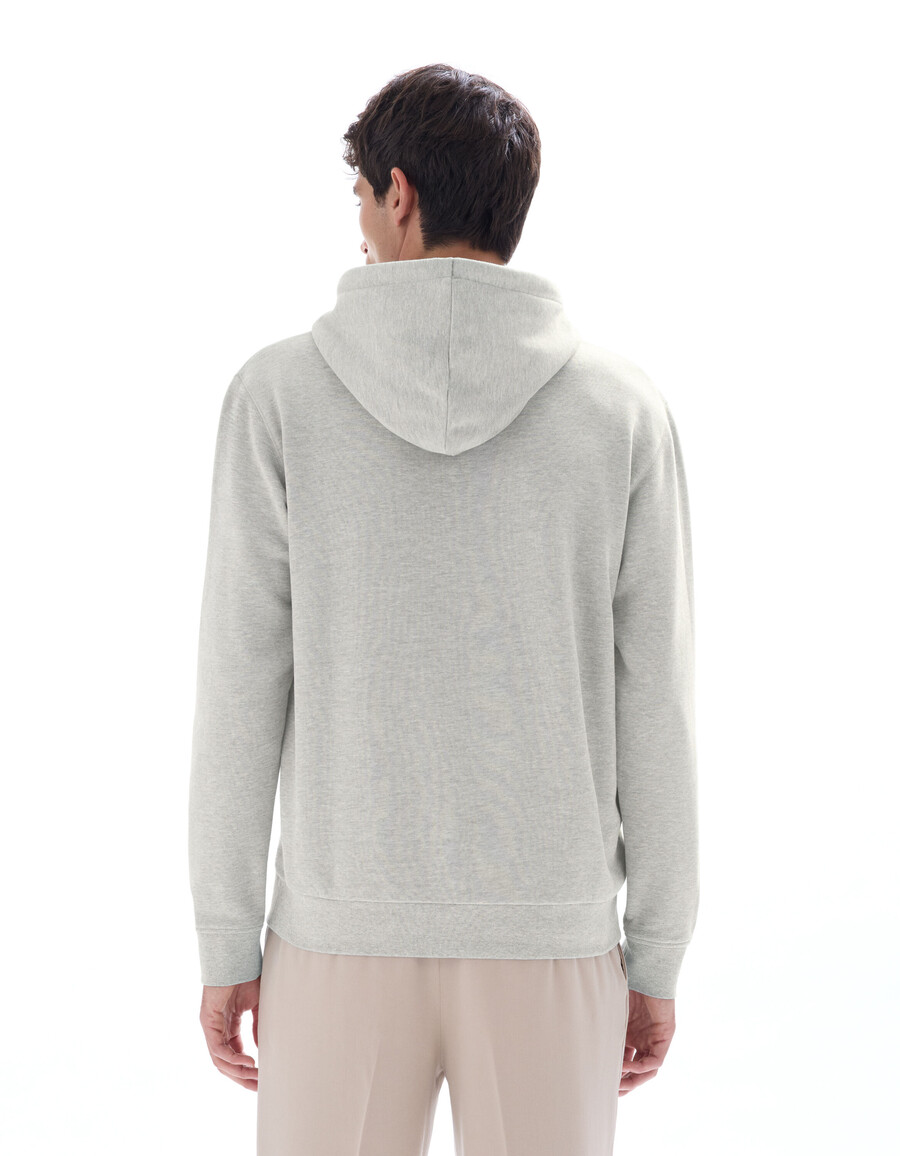 felpa con cappuccio regular fit in misto cotone