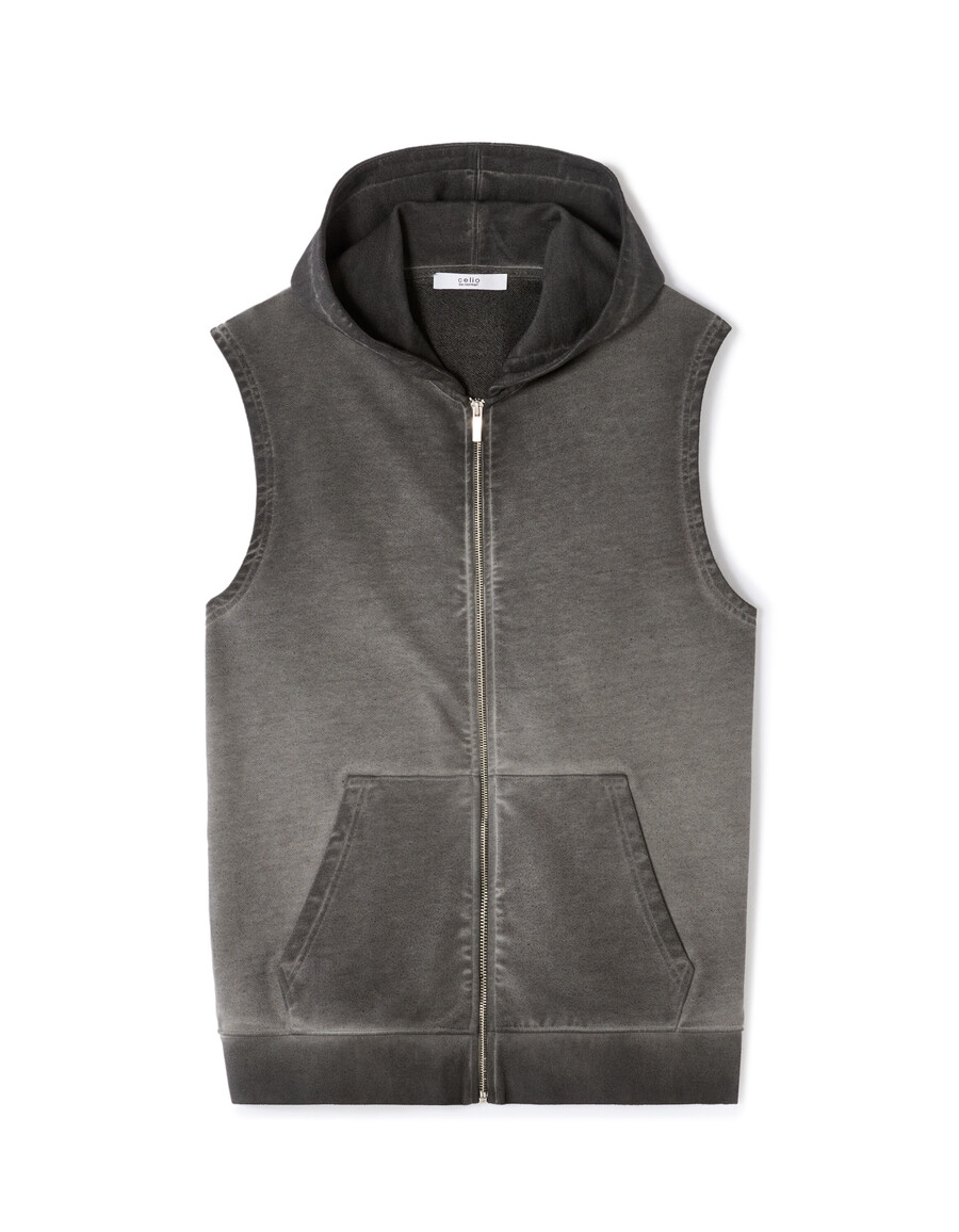 felpa con cappuccio e zip regular fit 100 cotone