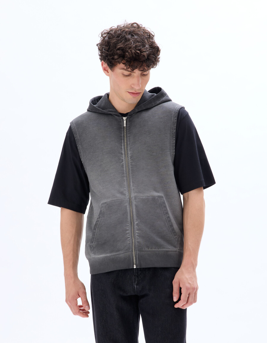 felpa con cappuccio e zip regular fit 100 cotone