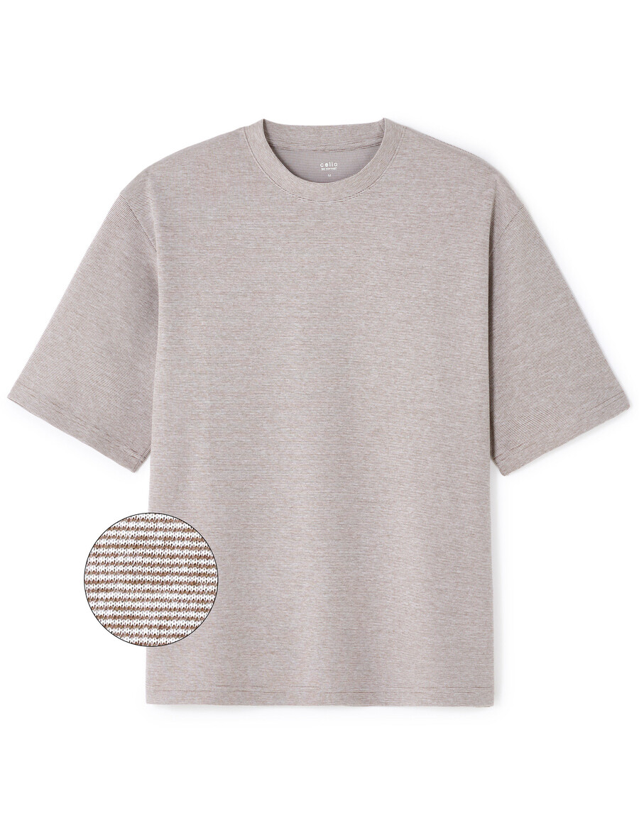 t-shirt girocollo a righe oversize