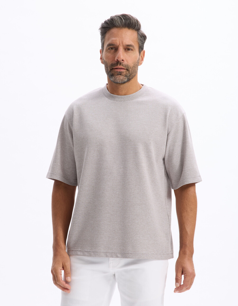 t-shirt girocollo a righe oversize